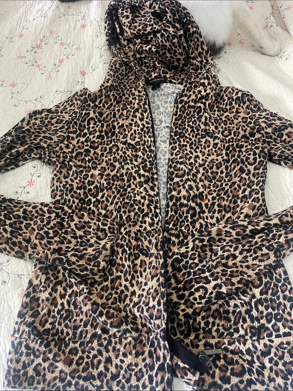 Active Basic Leopard Print Hooded Bomber Jacket - Tan & Black